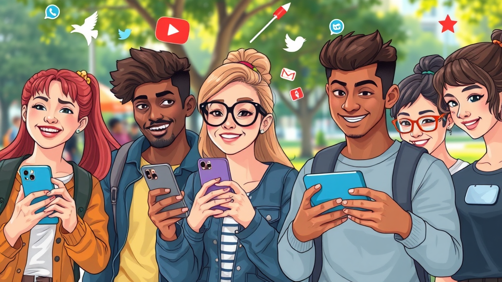 short videos - young people using smartphones to record and watch short videos for social media engagement