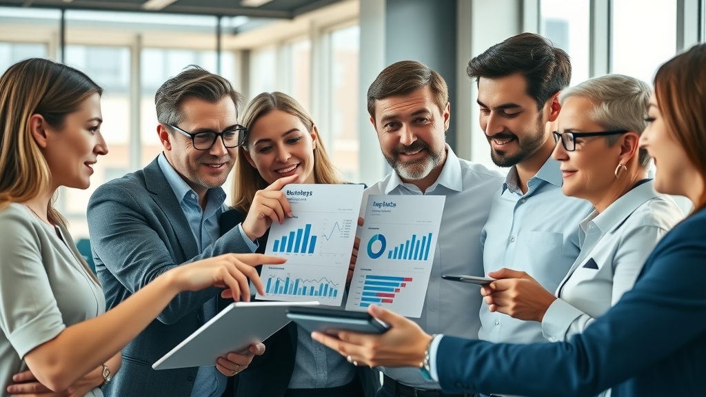 reputation marketing strategies professional business team strategizing customer review icons modern office