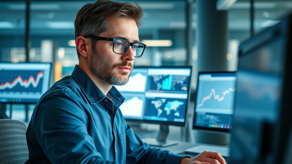email segmentation techniques data analysis in modern office setting - insightful marketing analyst analyzing email data