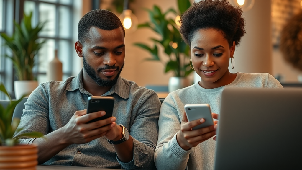 consumers researching brand trust on laptops and smartphones