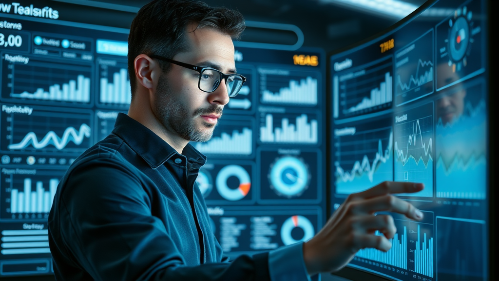 Business professional evaluating automation platform options and customer journey analytics
