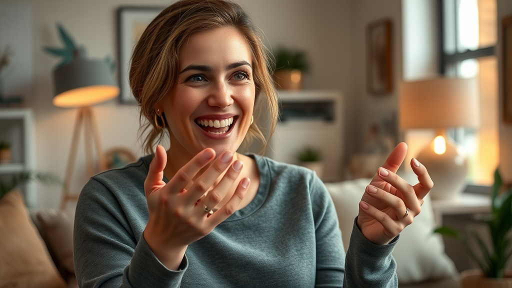 Authentic influencer using expressive hands while storytelling for brand engagement