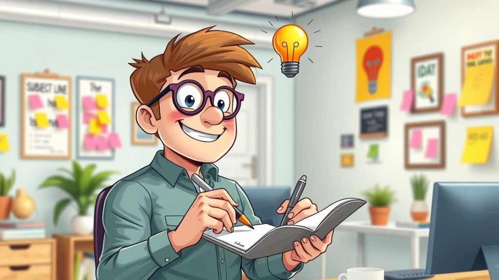 creative marketer brainstorming subject lines - email campaign optimization