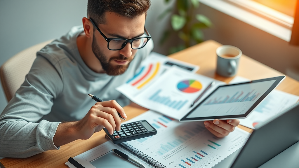 cost per acquisition business analyst calculating cpa, reviewing ad spend, modern workspace