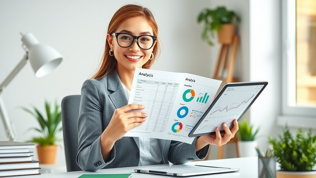 competitive analysis template businesswoman presenting organized template