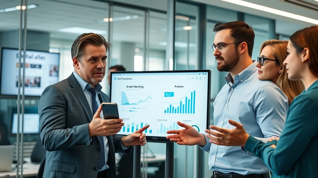 email marketing analytics professional business team analyzing performance