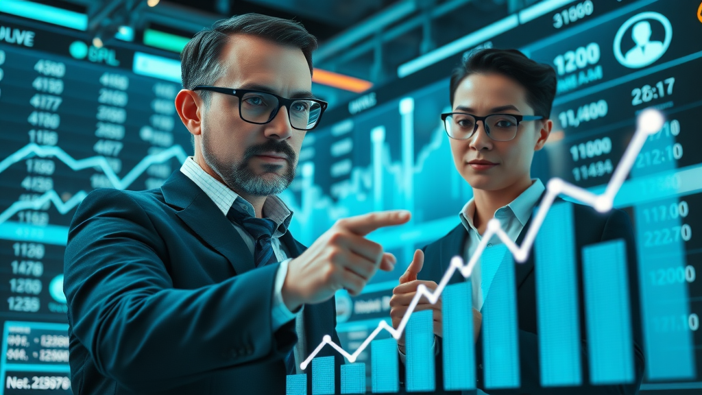 futuristic depiction of chatbot market growth, chatbot market data and lead generation strategies on a high-tech business display