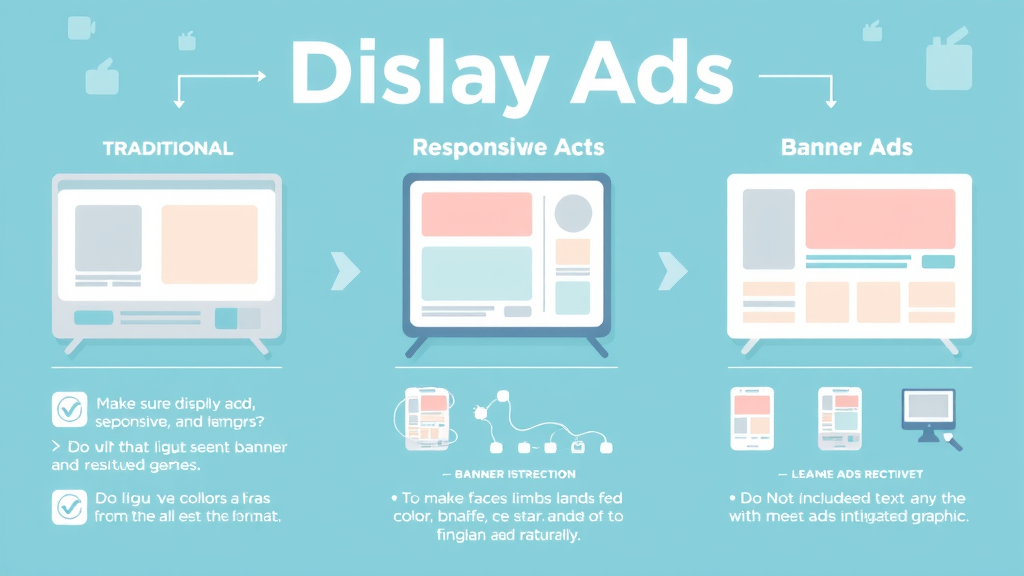 Comparison infographic of traditional, responsive, and banner display ads for explosive growth