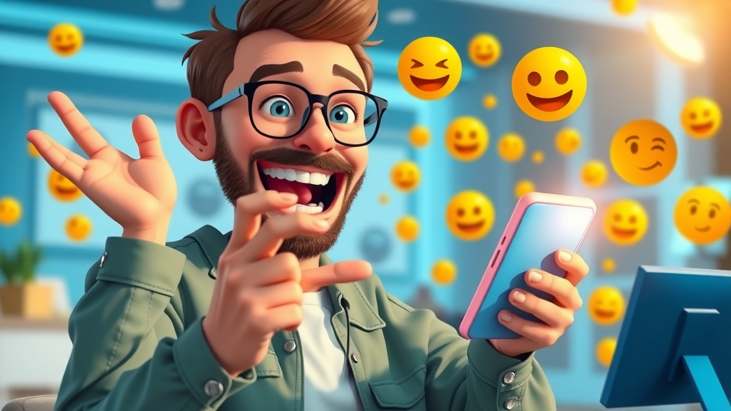 energetic social media creator interacting live with followers on smartphone, social media brand messaging