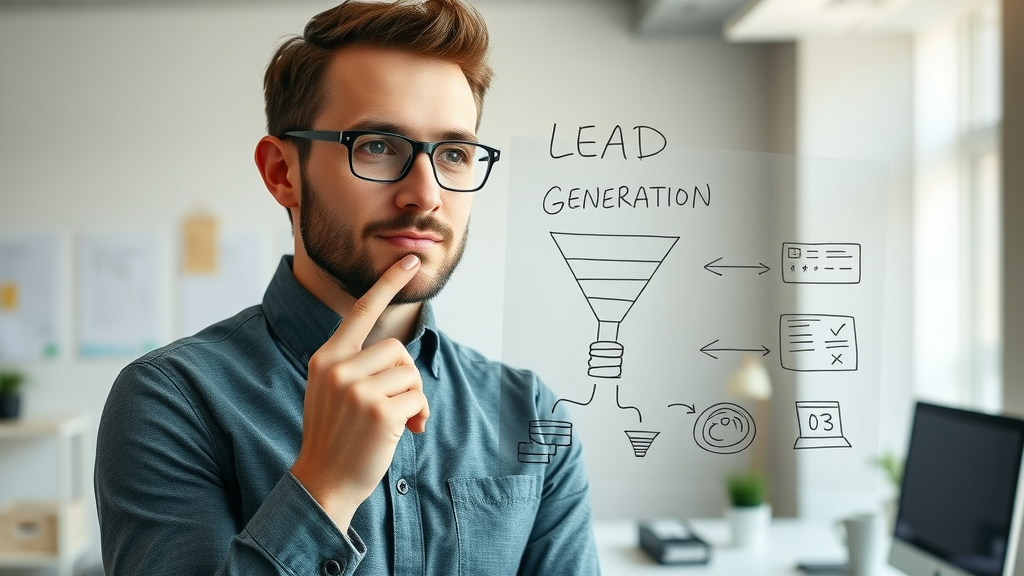 lead generation funnel concept sketched by digital marketer