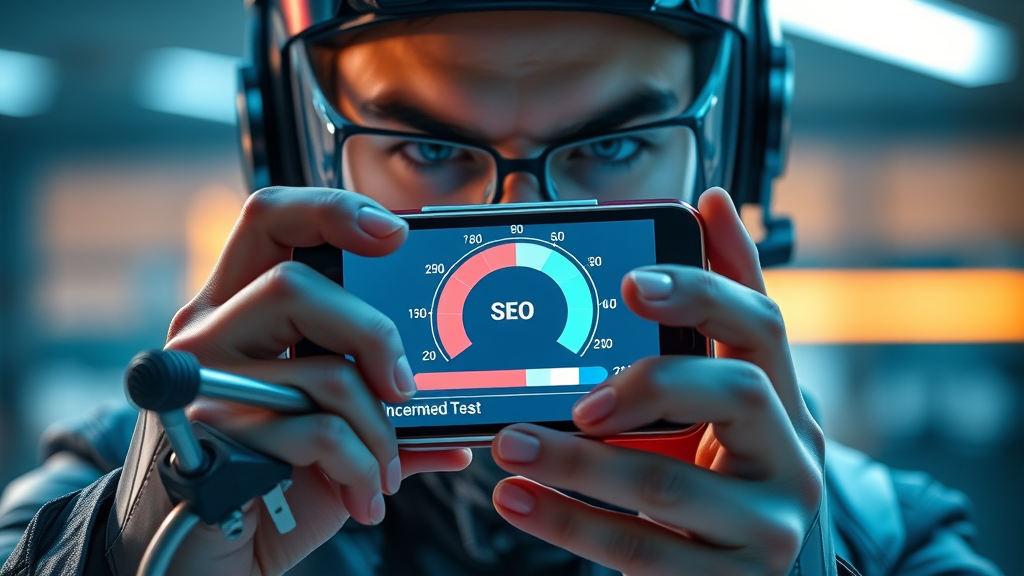 mobile seo expert testing website responsiveness and page speed for optimized seo content