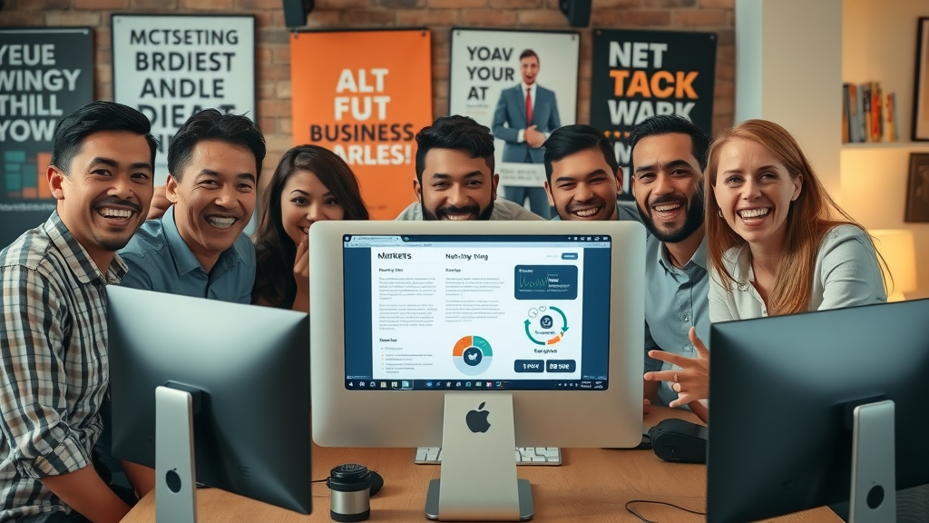 Marketing team beginning AI platform setup workflow in a collaborative office