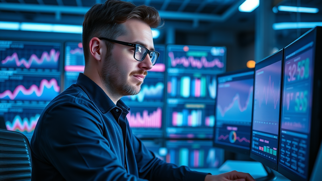 marketing analyst reviewing ecommerce website analytics dashboard to optimize online store performance