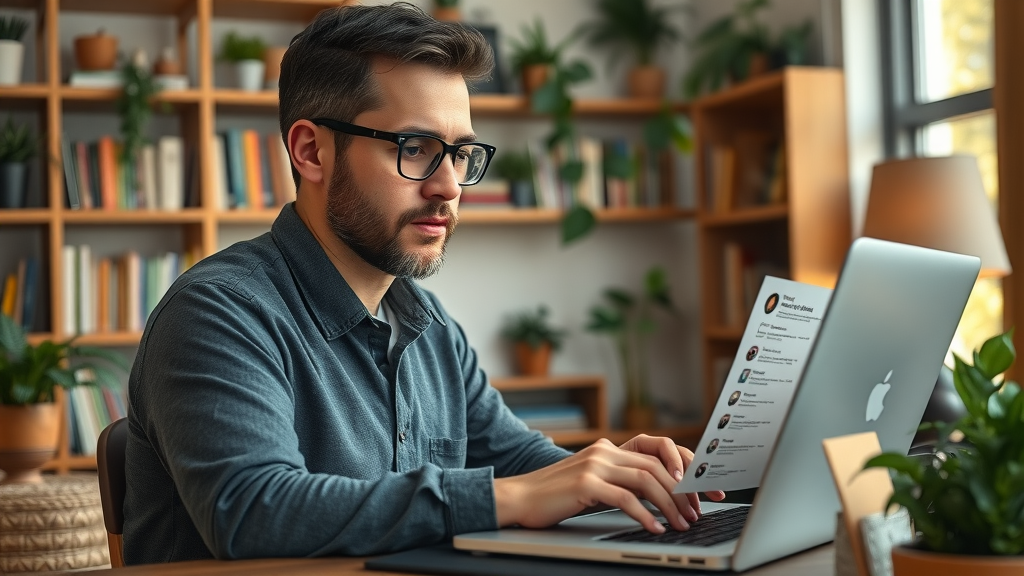 professional blogger reviewing high-value sites for guest posting campaigns