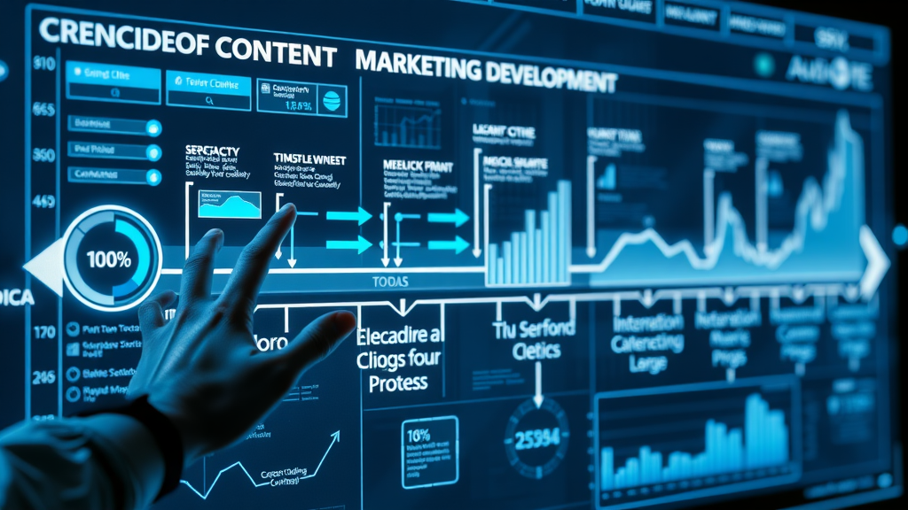 timeline of content marketing stages: idea, creation, distribution, analysis