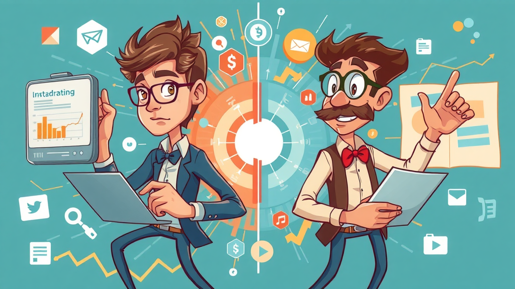 data-driven marketing versus traditional marketing illustrated in dynamic infographic