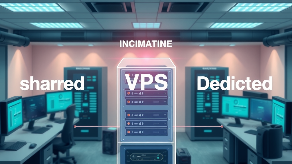comparative infographic of shared, VPS, dedicated, and cloud hosting types for business websites
