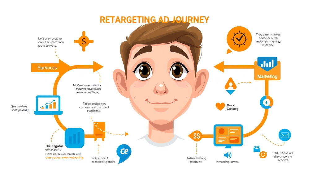 infographic showing the retargeting ad journey and audience segmentation for retargeting best practices