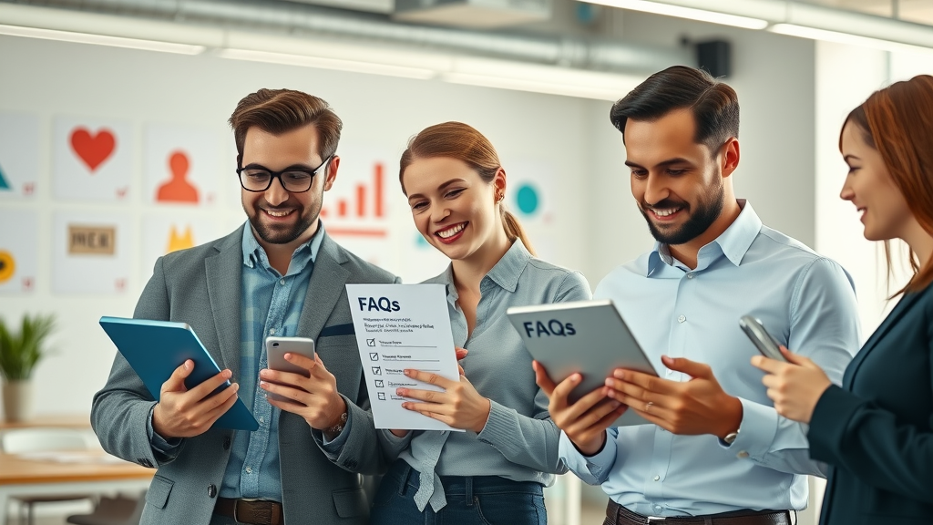 competitive analysis FAQs consultants reviewing checklist in modern office