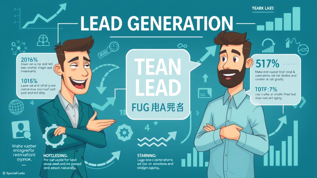 social media lead generation infographic with key terms and graphs
