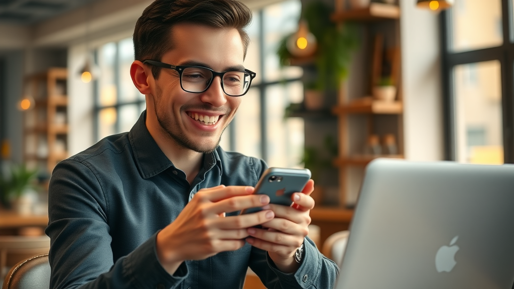 young professional testing mobile website layout conversion rate optimization
