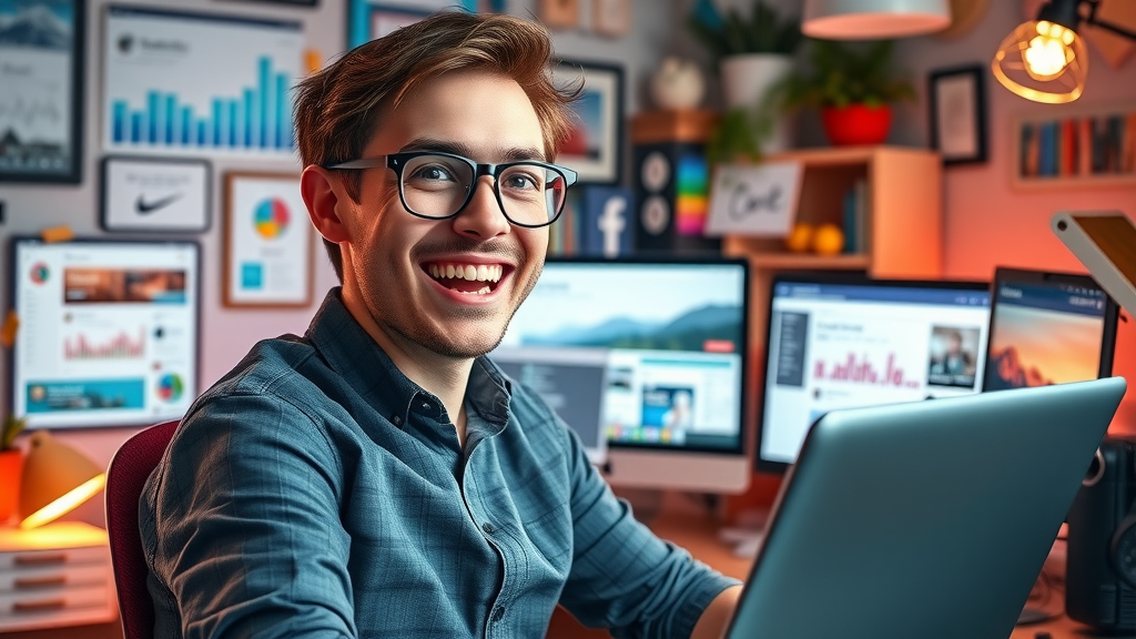 digital marketer multitasking to boost lead generation via social media platforms