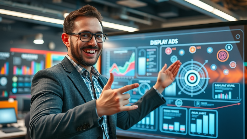 display ad strategist presenting data-driven display ad strategy