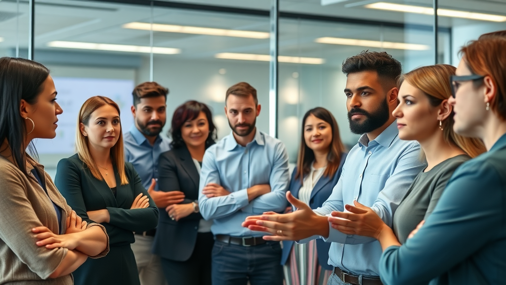 Corporate team brand voice guidelines interactive training seminar with branding elements