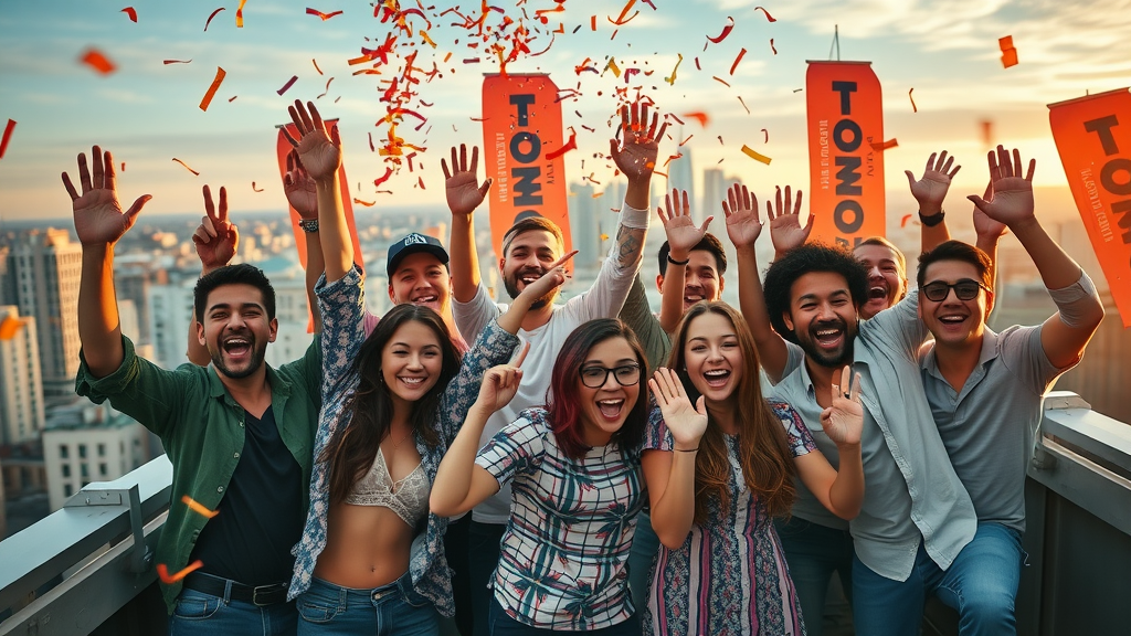 brand personality excitement lively celebration urban rooftop brand banners