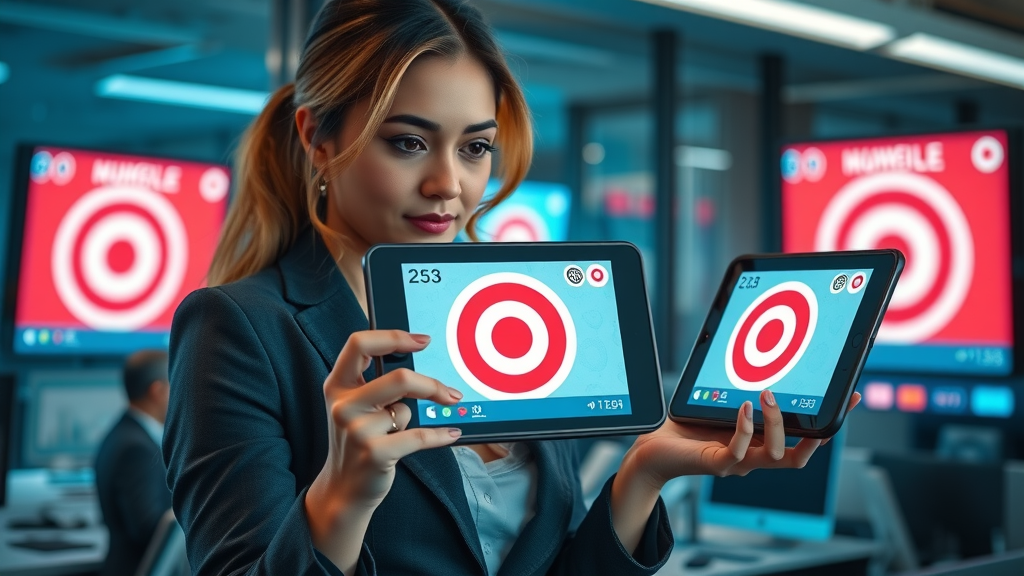 visual marketing retargeting campaign ad on multi-devices target icons