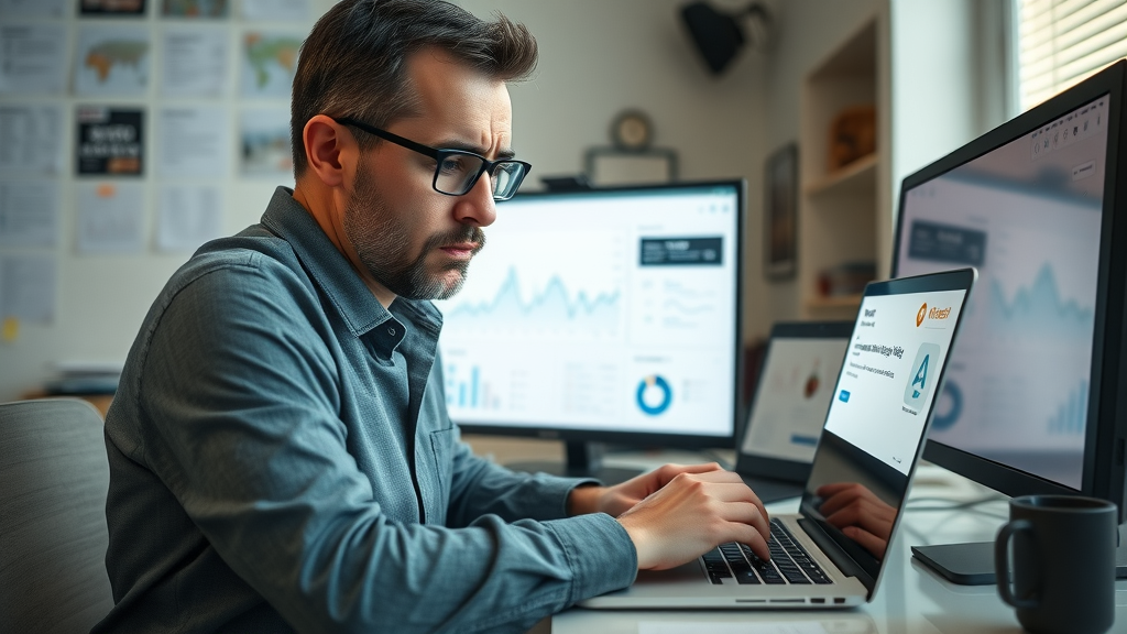 business owner frustrated by slow website hosting, server issues, and critical downtime