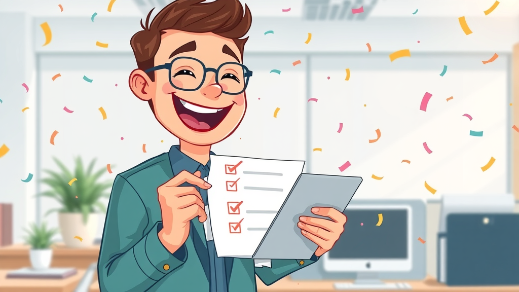 automated marketing campaigns checklist marketer celebrating launch