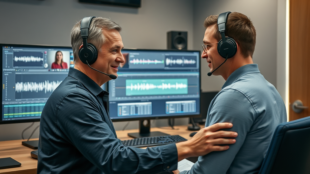 precise video editor reviewing video transcript for seo optimization and video marketing