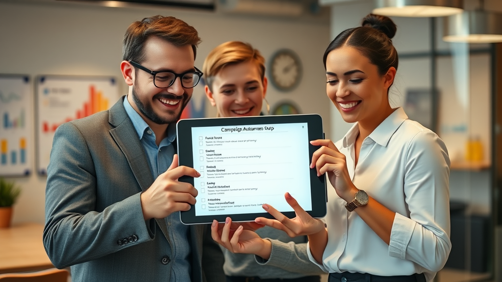 business team using campaign management software setup checklist
