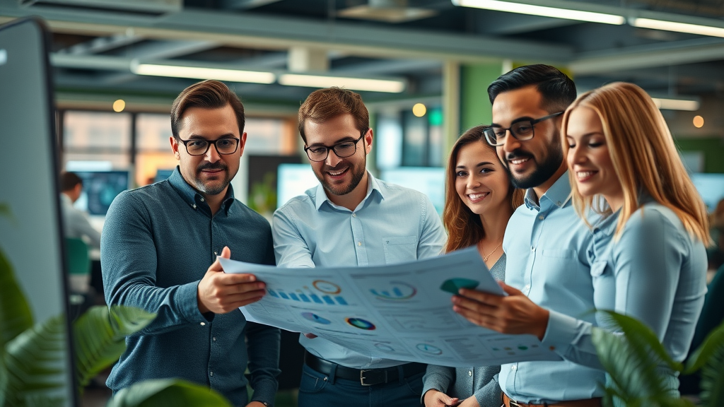 association management, management services, team analyzing financial reports and dashboards