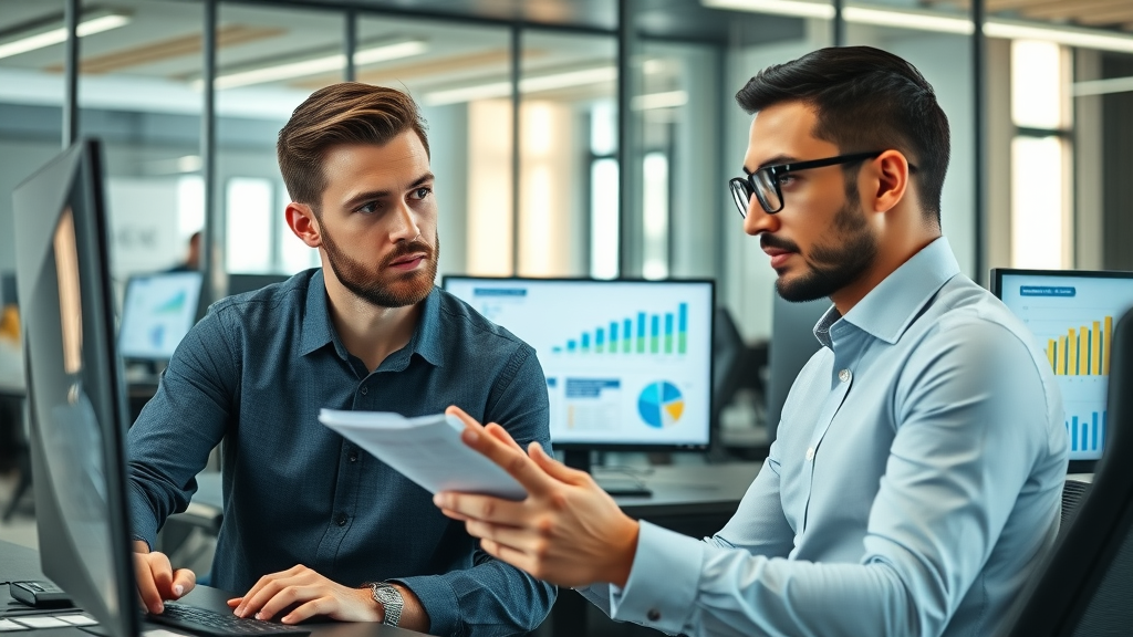 Engagement with video content: marketers analyzing engagement metrics in a modern office