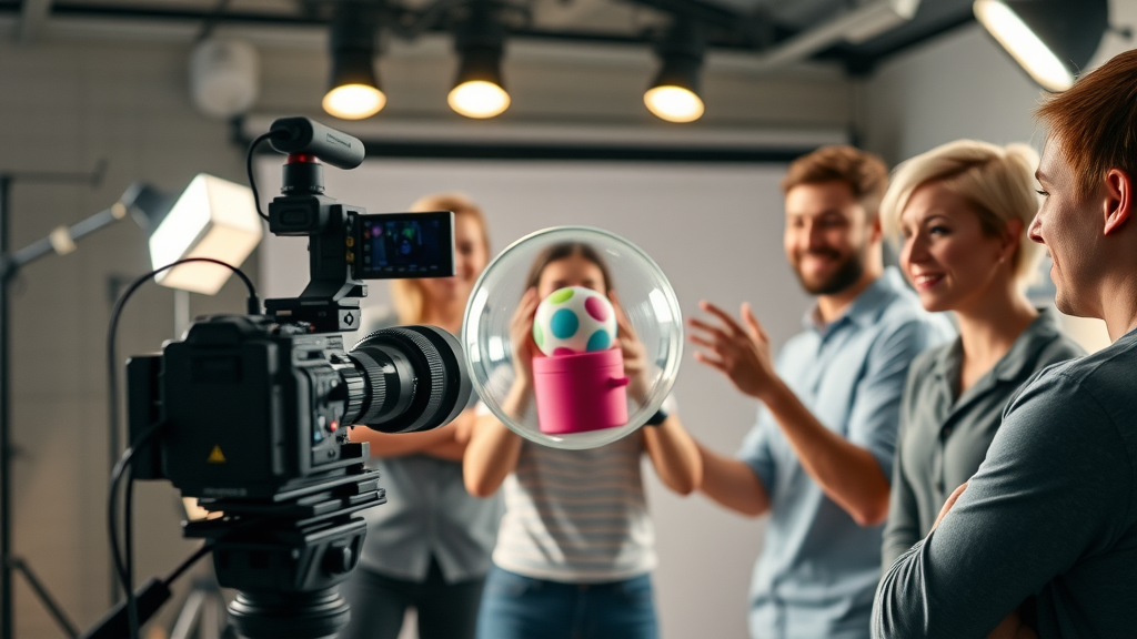 creative team filming product videos for ecommerce website and online store conversion