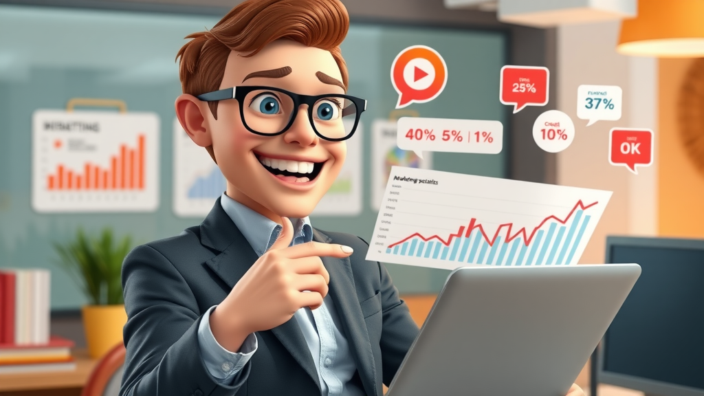 marketing specialist analyzing social media analytics with real-time engagement stats in workspace