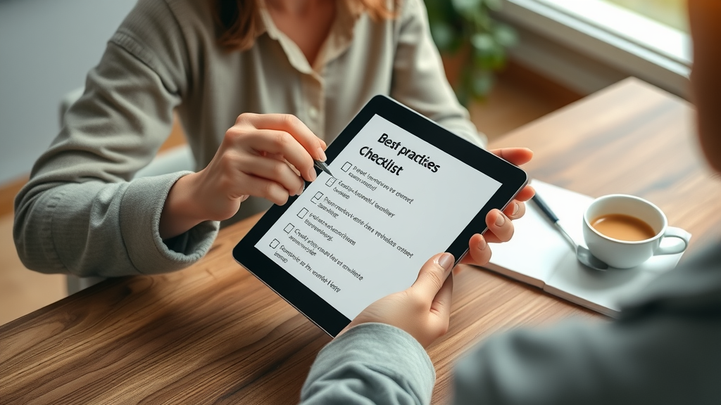 marketer reviewing content marketing for leads best practices checklist