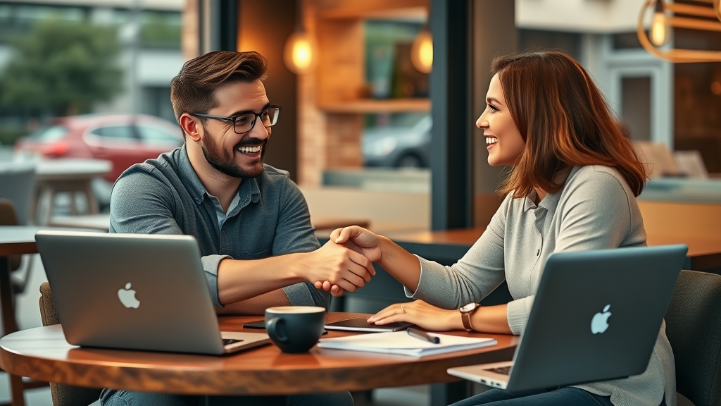 marketing professional and influencer collaborating content marketing strategy
