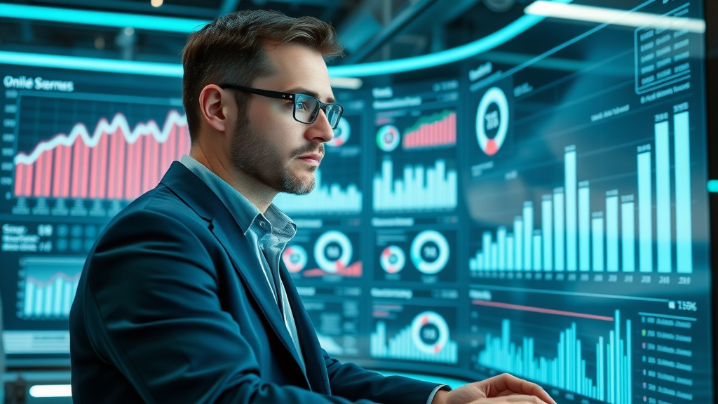 marketer viewing online reputation KPIs and metrics dashboard