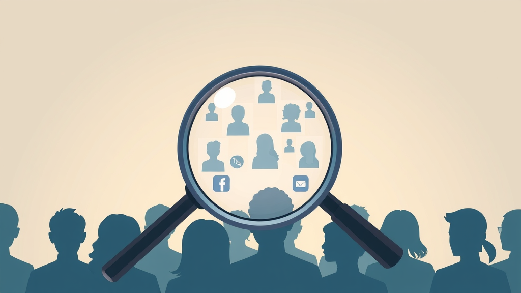 digital magnifying glass focusing on diverse audience for ad targeting insights