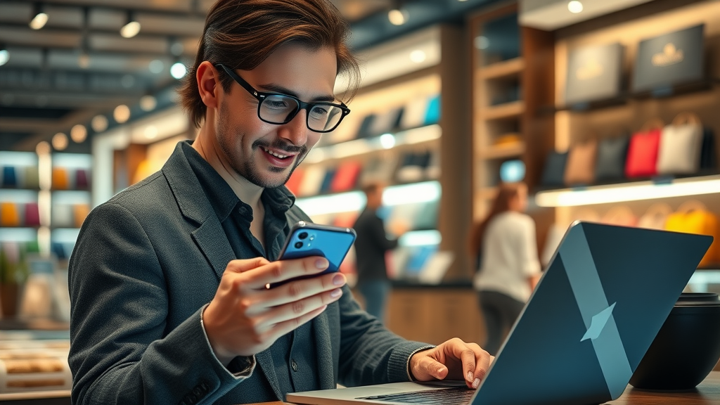 Customer engaging with journey automation through many digital and physical touchpoints