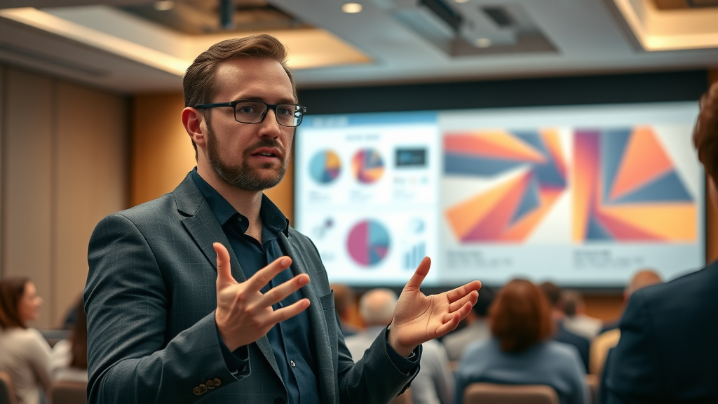 marketer explaining customer segmentation benefits
