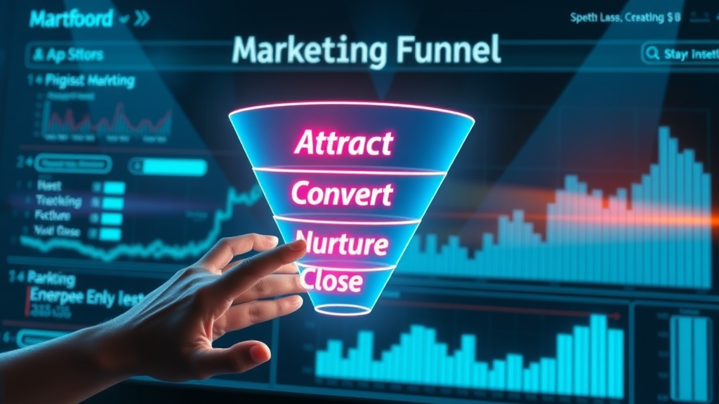 dynamic marketing funnel concept for lead generation process