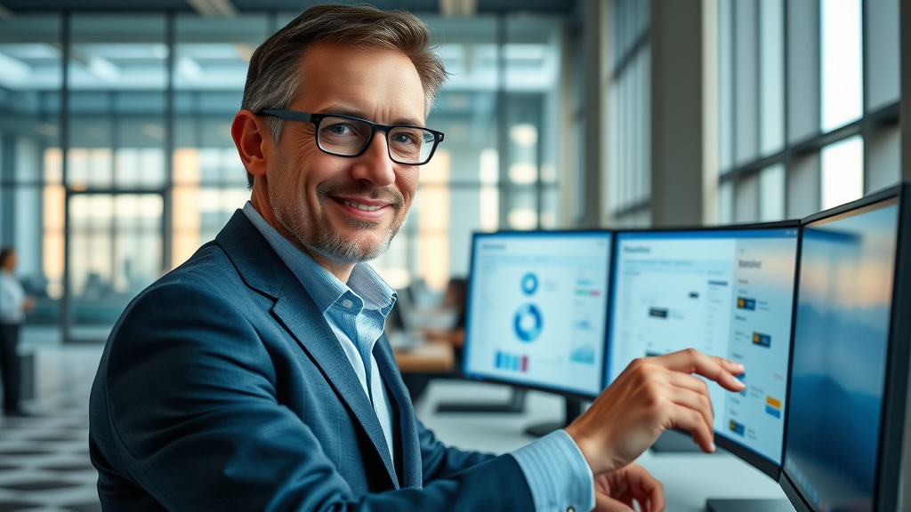 Marketing executive using email automation tool to segment lists on dashboard