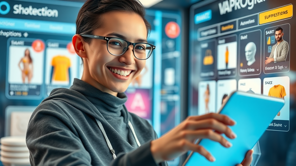 Customer shopping online receiving AI-powered product recommendations and personalized suggestions