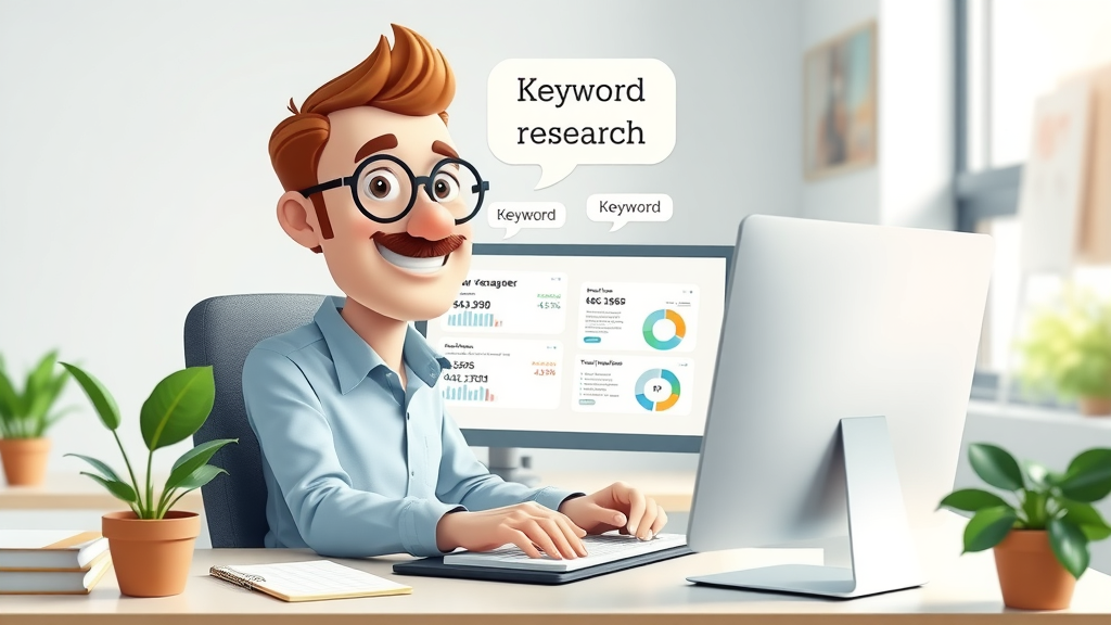 Digital marketing strategist using keyword research for search engine marketing