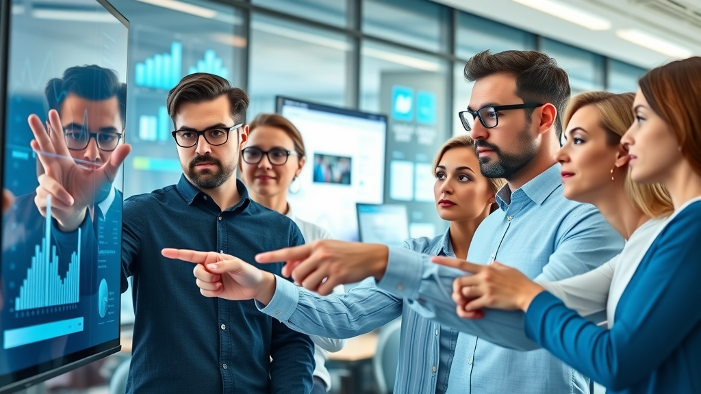 dynamic digital marketing team analyzing campaign data with online ad analytics