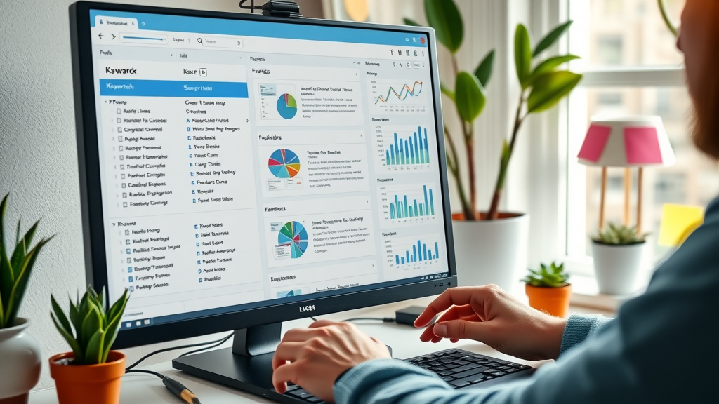 detailed computer screen displaying various keyword research tools for video seo and youtube seo